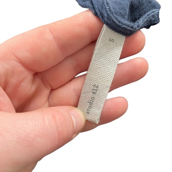 Studio 412 August Tunic Shift Dress Small S Navy Blue V Neck Short Sleeve Linen - Picture 5 of 7